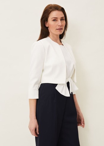 Phase Eight Karlee Textured Occasion Jackets White Australia | LB7182093